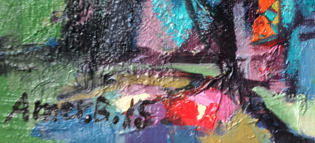 Amer Bader; Buffel, miniatuur, olie op canvas kopen? Bied vanaf 70!