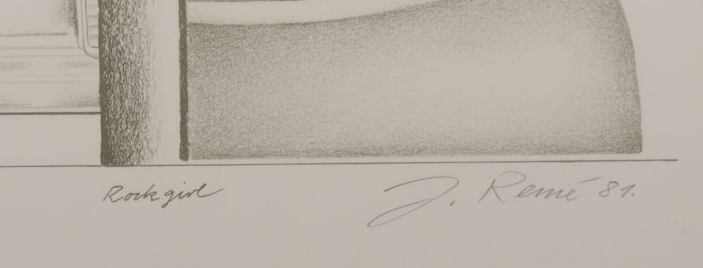 Jorg Reme: Litho, Rock girl - Ingelijst kopen? Bied vanaf 35!