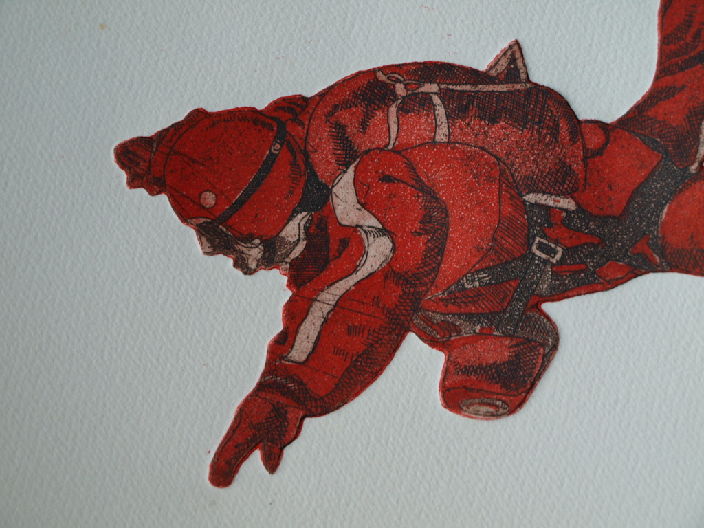 Leentje Linders : Ets en aquatint , De vrije val II – ca 1977 kopen? Bied vanaf 25!