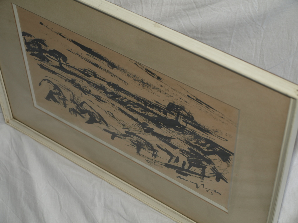 Oost-Indische inkt  – Landschap II – Gesigneerd & ingelijst – 1955 kopen? Bied vanaf 1!