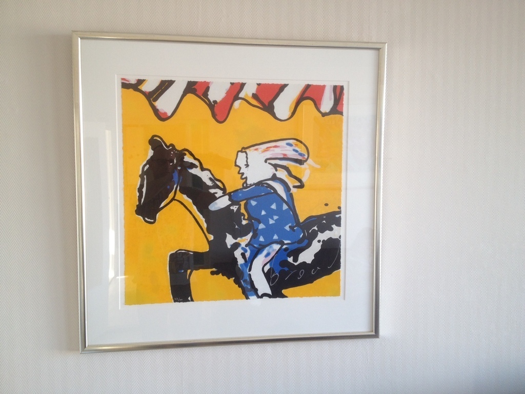 Herman Brood, grote gesigneerde zeefdruk, 'Ruiter te paard' verkocht voor € 350!