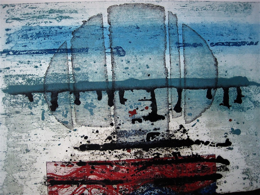 Karakteristiek bep opl  Litho "Landschap" van Friese alleskunner Anne Huitema kopen? Bied vanaf 1!