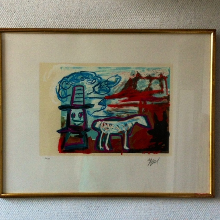 Karel Appel: 'Can We Dance A Landscape' Handgesigneerde kleurenlithografie 1989 kopen? Bied vanaf 550!