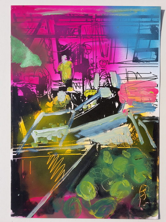 Peter Klashorst - Processing of pineapples 3 werken op papier - gesigneerd kopen? Bied vanaf 1!