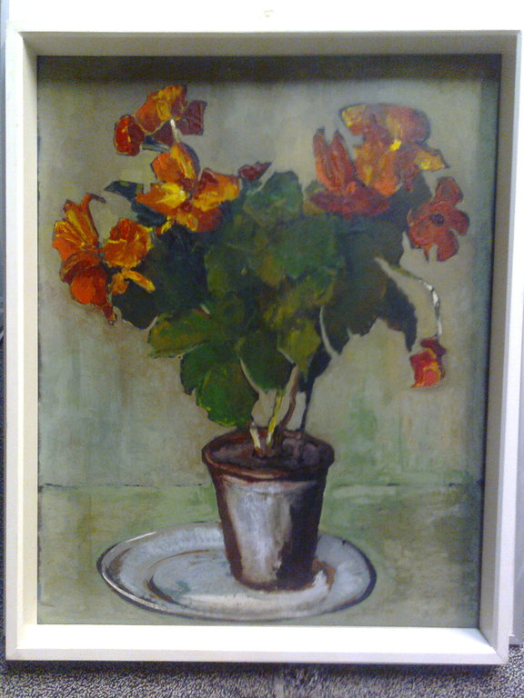C.H. ter Reehorst, ''Begonia'', Olieverf op paneel in lijst. kopen? Bied vanaf 1!