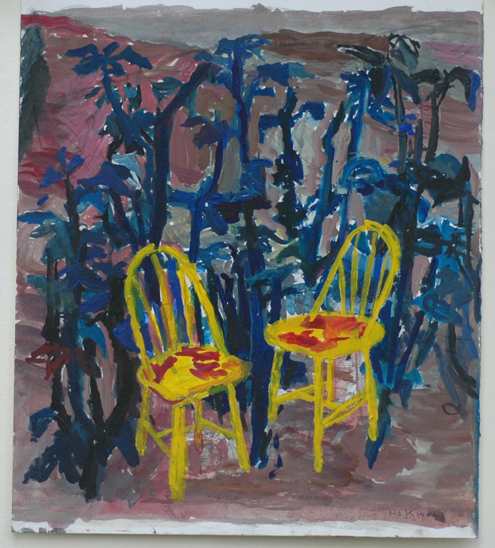 Hans Ebeling Koning, acrylverf schildering op papier kopen? Bied vanaf 50!