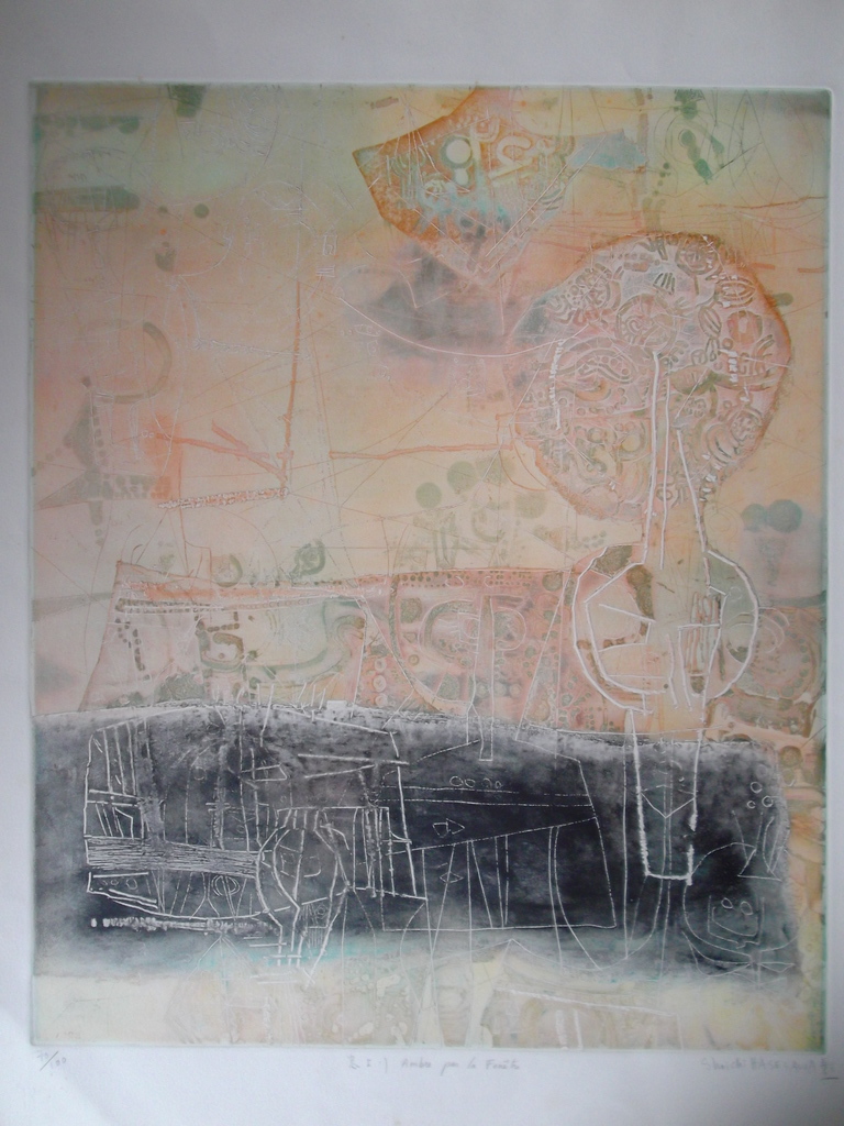  Shoichi Hasegawa,Ambre par la fenetre, lithografie nummer 70  op 140 verkocht voor € 100!