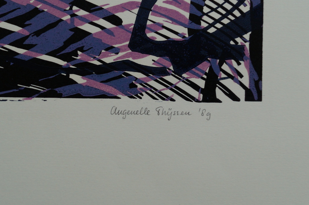 Angenelle Thijssen - gesigneerde houtsnede - 1989 kopen? Bied vanaf 10!