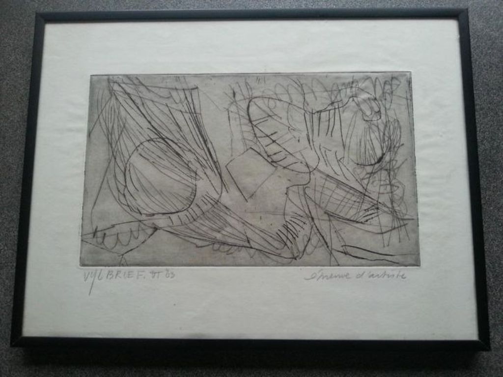 Vijlbrief, Ernst; 1934-2010,Ets;épreuve d'artiste;1963 kopen? Bied vanaf 1!
