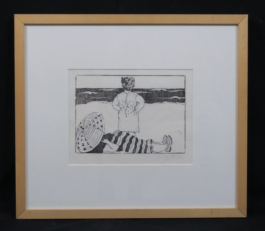 Joce Bloks: Houtsnede, Zonder titel - Ingelijst kopen? Bied vanaf 20!