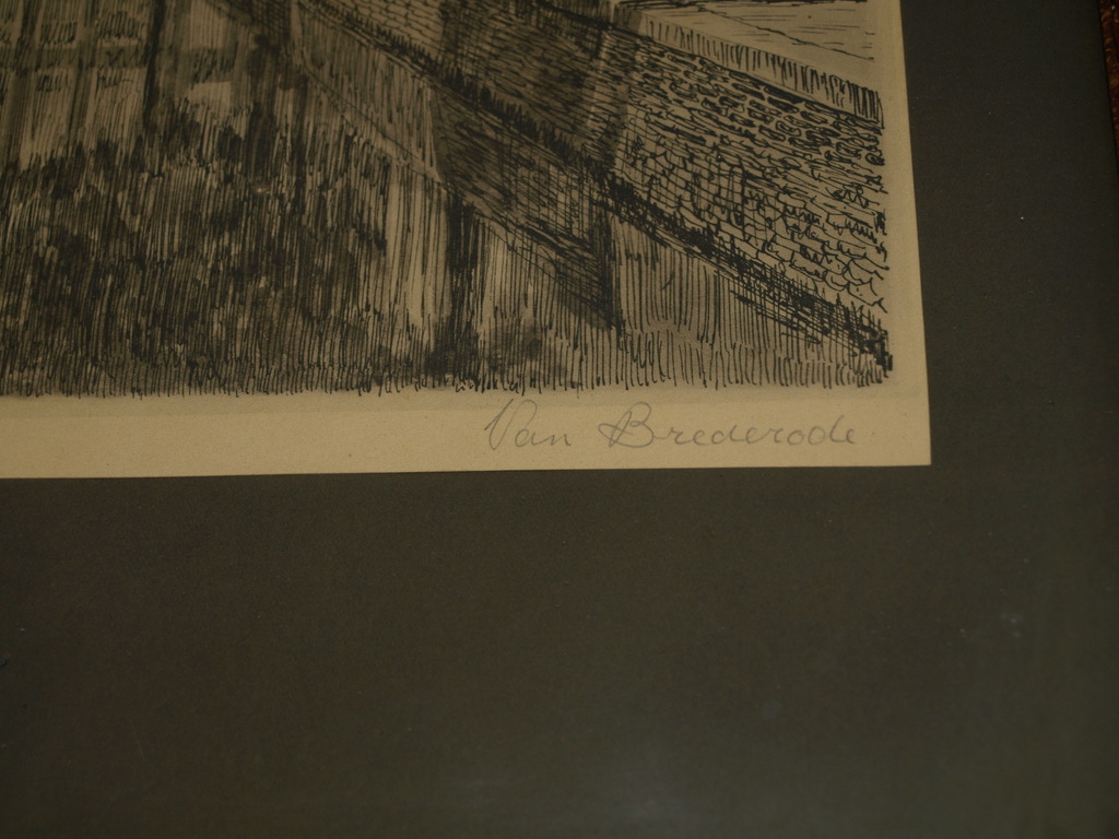 Ets of prent – Zuidertoren Amsterdam – Ingelijst - Oud kopen? Bied vanaf 1!