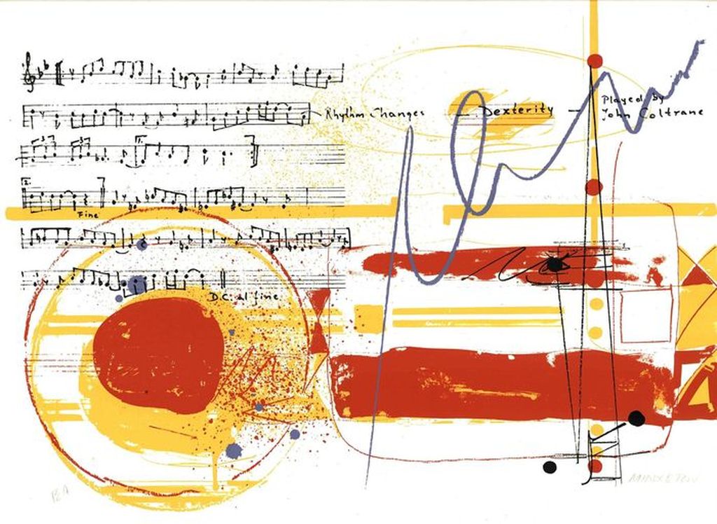SAM MIDDLETON  Litho   DIZZY GILLESPIE-RHYTHM CHANGES  uit 1986  Handgesigneerd kopen? Bied vanaf 65!