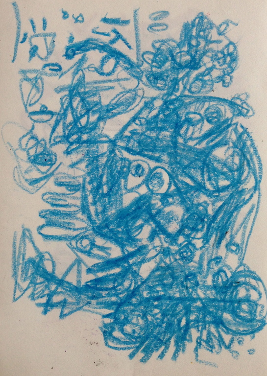 THEO WOLVECAMP, dubbelzijdige waskrijt tekening + certificaat Reflex Modern Art kopen? Bied vanaf 1!