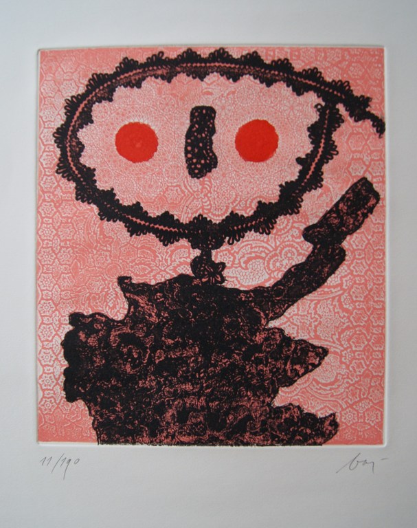 Enrico Baj, kleurenets uit 1967 verkocht voor € 185!