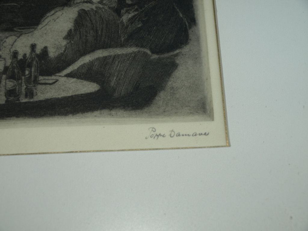 Poppe Damave (1921–1988) : Ets , De nachtboot – Gesigneerd & ingelijst  kopen? Bied vanaf 1!