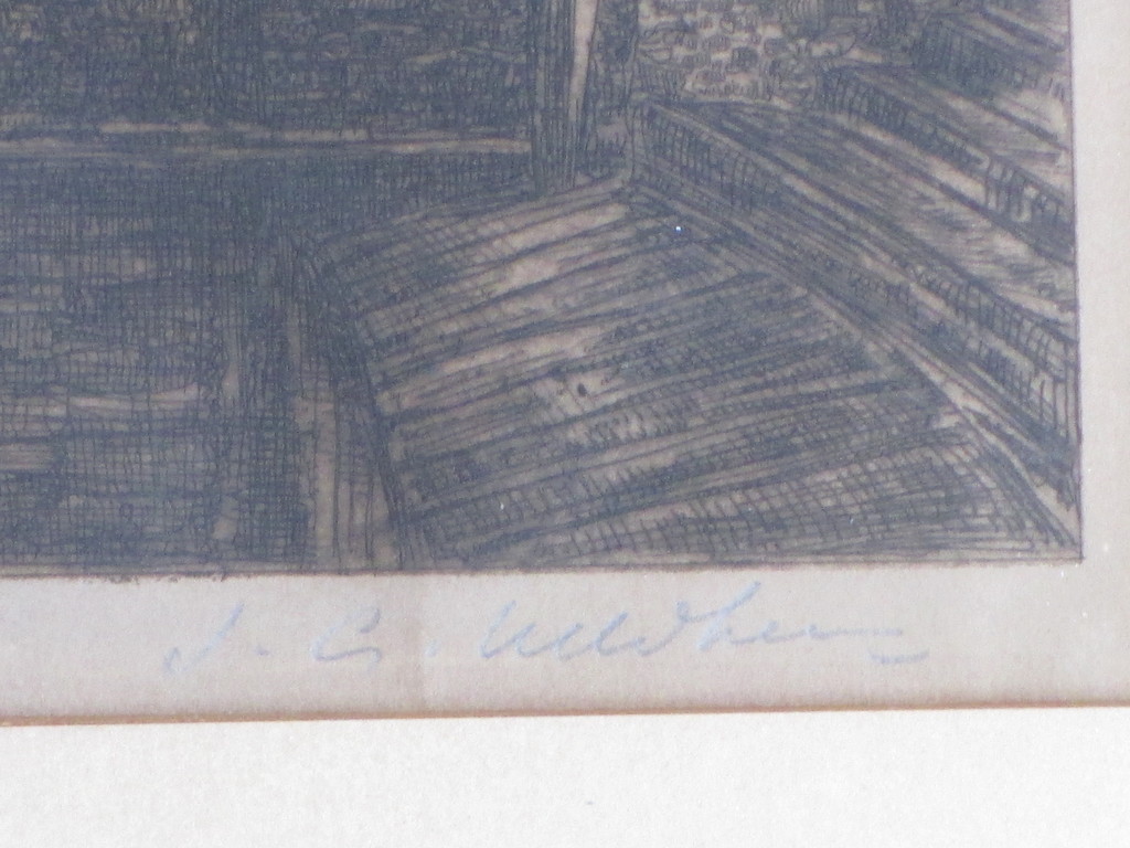 Jaap Veldheer, Gezicht op Noord Hollandse stad, Ets kopen? Bied vanaf 1!