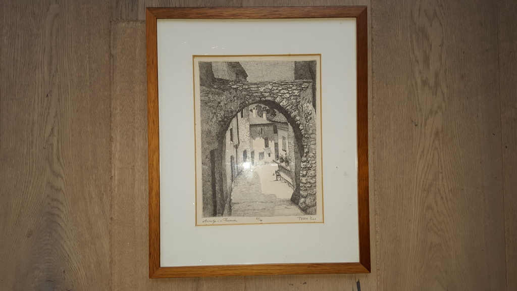 Peter Cox - ets 28/40, straatje in de Provence, gesigneerd kopen? Bied vanaf 1!
