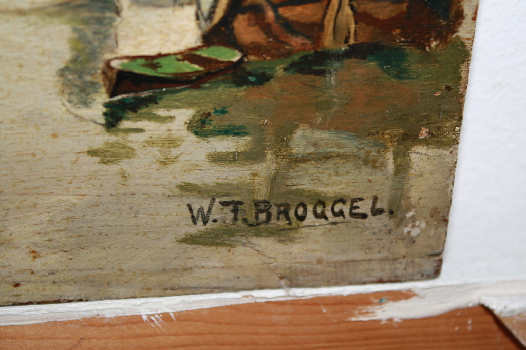 W F BROGGEL - NAIEF SCHILDERIJ LANDSCHAP MET MOLEN hengelo se schilder kopen? Bied vanaf 1!