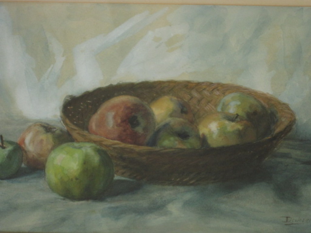 Indrukwekkend impressionistisch fruitstilleven gesigneerd Derksen omstreeks 1920 verkocht voor € 40!