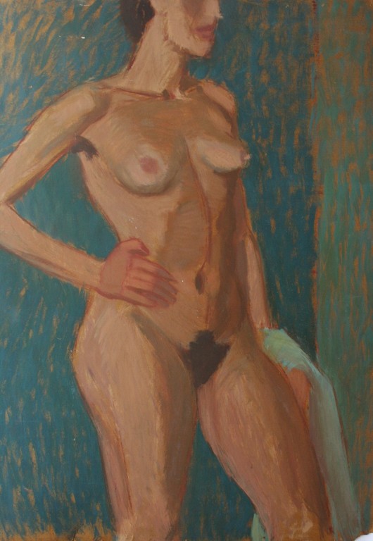 Karel Timmerman - Groot acrylverf op karton - naakte vrouw kopen? Bied vanaf 20!