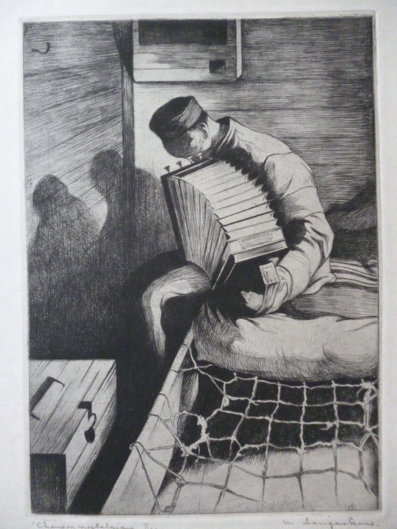 Maurice Langaskens - ets - Chanson nostalgique verkocht voor € 45!