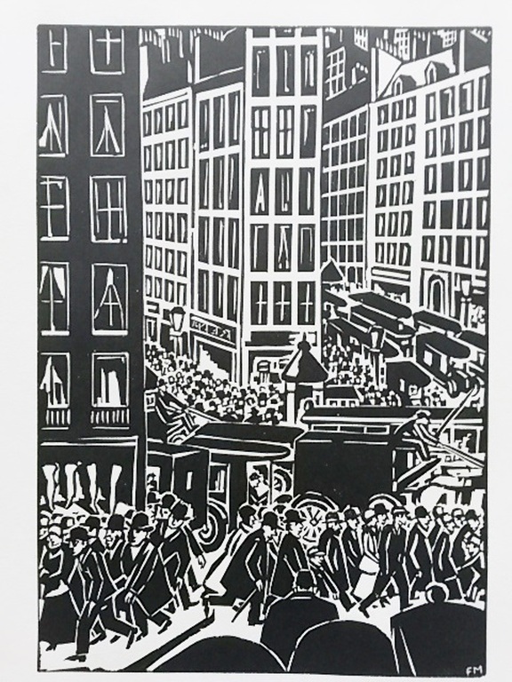 Frans Masereel, houtsnede, uit La Ville 1928 verkocht voor € 55!