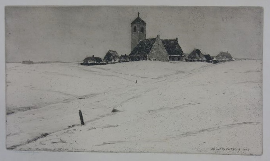 Willem Witjens: Ets, Dorpsgezicht kopen? Bied vanaf 35!