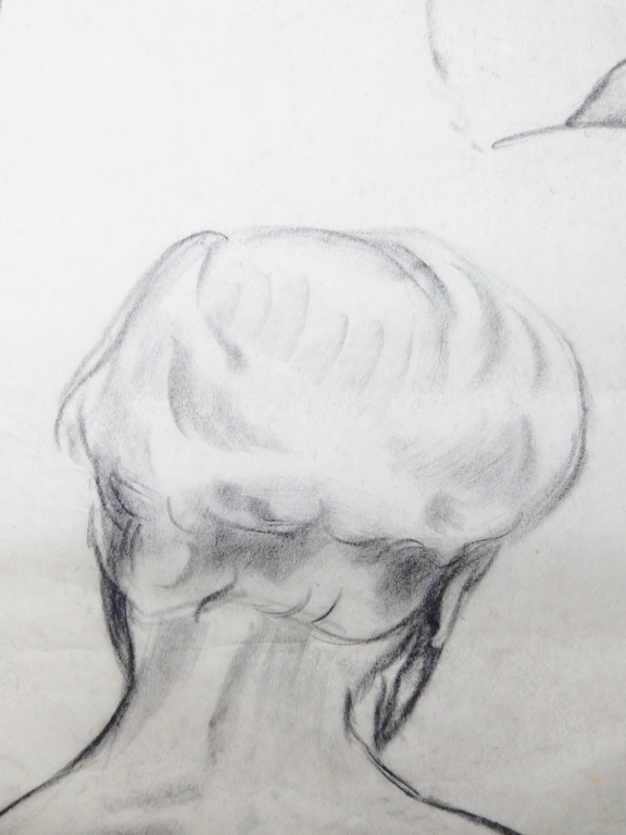 Dirk Smorenberg (1883-1960) - Grote houtskooltekening - Oude man 1933 kopen? Bied vanaf 1!