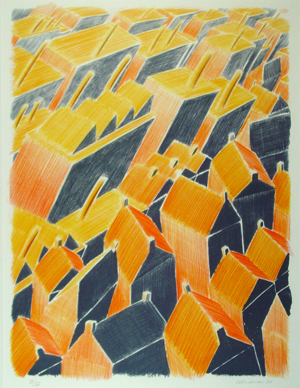 Zeefdruk gesigneerd La route vers iviersdoor Jeroen Henneman ingelijst verkocht voor € 205!