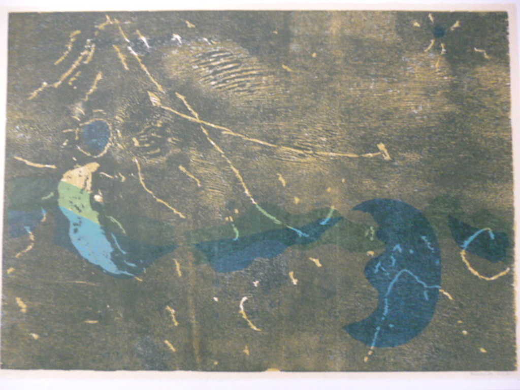 Jef Diederen - kleurenhoutsnede - Lune de Province verkocht voor € 45!