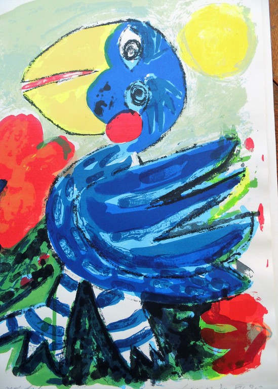 John Lie a Fo  blauwe vogel zeefdruk kopen? Bied vanaf 50!