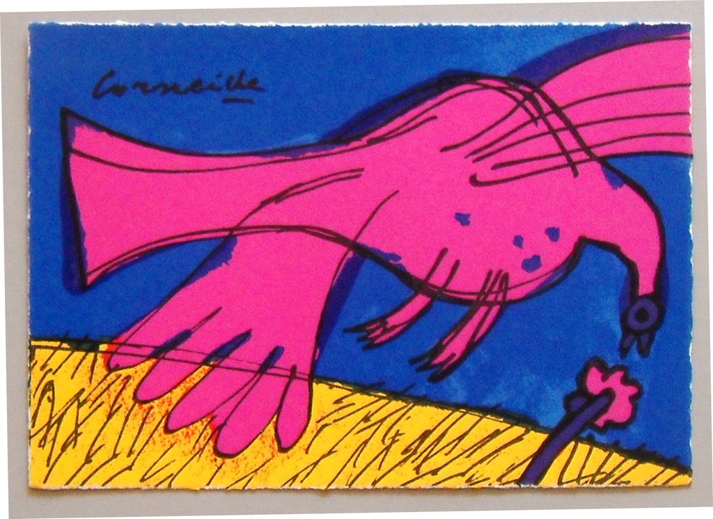 Corneille: vogel in roze verkocht voor € 110!