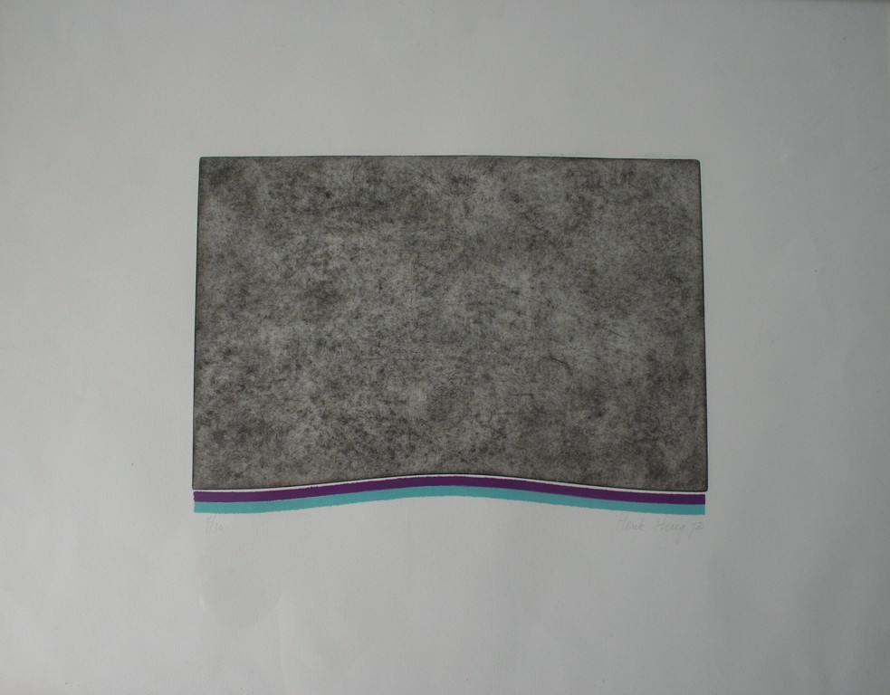 Henk Huig, ets  'lichte deining', 1972, gesigneerd. kopen? Bied vanaf 10!