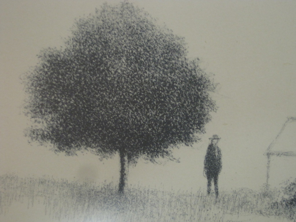 Metten Koornstra - lithografie "man bij huis" gesigneerd 1973 kopen? Bied vanaf 1!