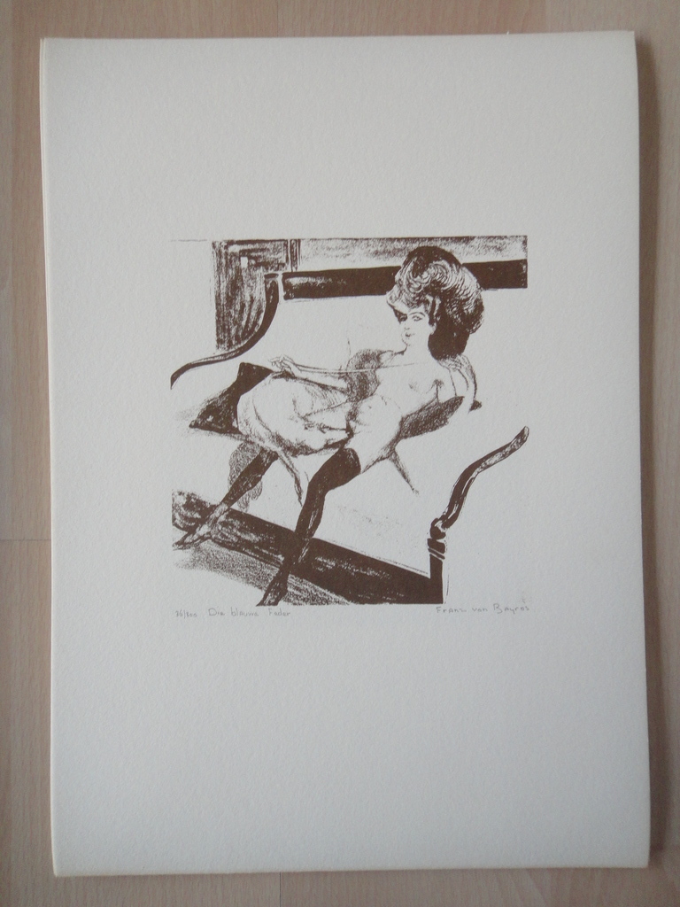 Franz von Bayros (1866-1924) -litho's-Die blauwe Feder/Die Sonnenuhr kopen? Bied vanaf 1!