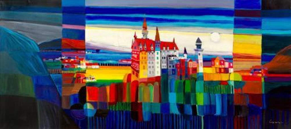 LONY WING, Schloss Neuschwanstein, Origineel werk op schilderslinnen kopen? Bied vanaf 750!