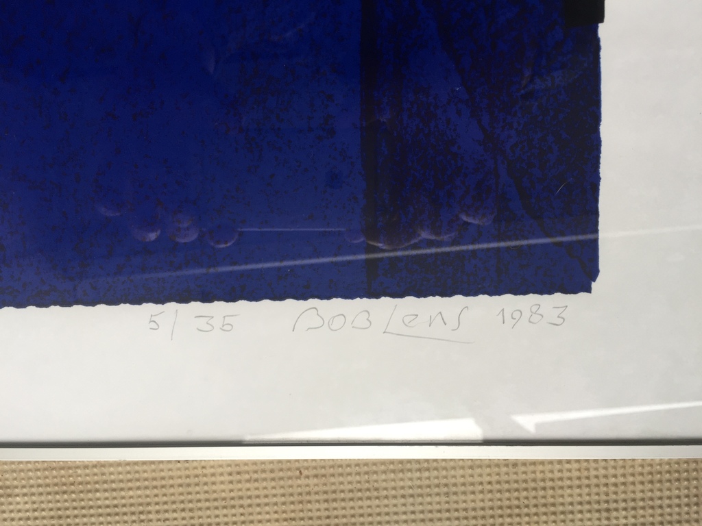 Bob Lens - Zeefdruk 5/35 (50 x 70 cm) 1983 - Blauw Nachtvlak kopen? Bied vanaf 1!