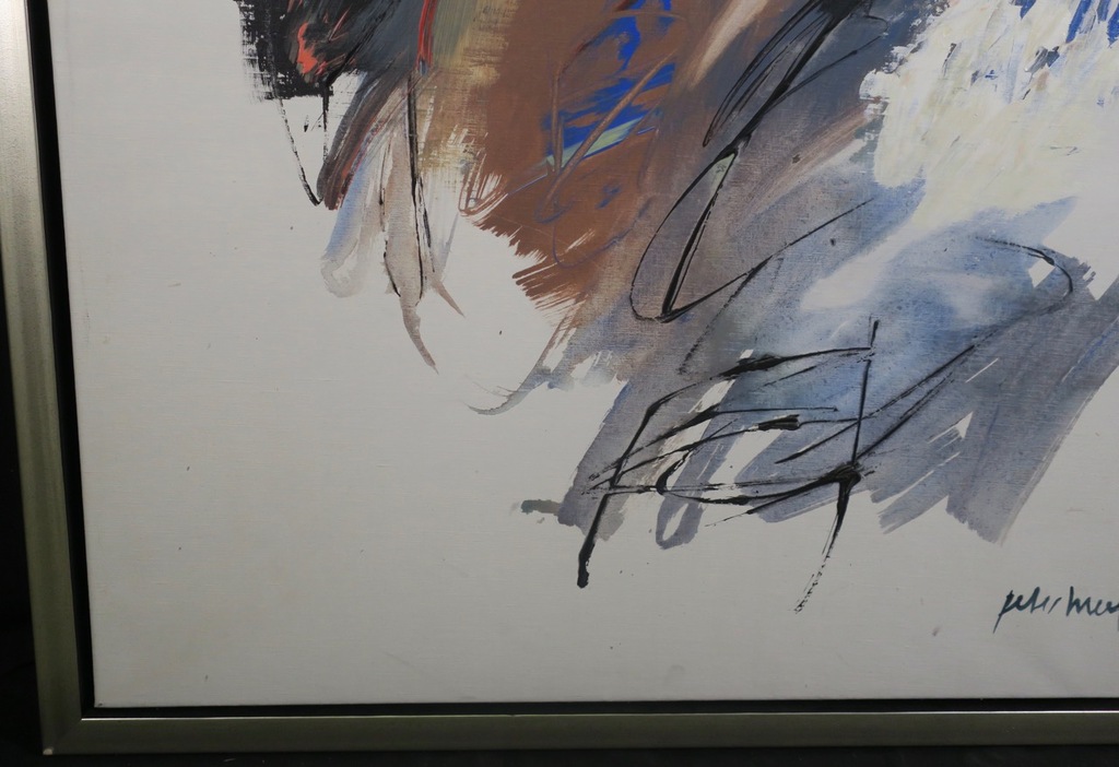 Peter Meijer: Olieverf en Aquarel op doek, Abstract - Ingelijst kopen? Bied vanaf 250!