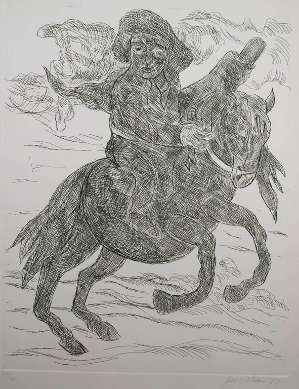 Jan Sierhuis: Ets, Te paard verkocht voor € 70!