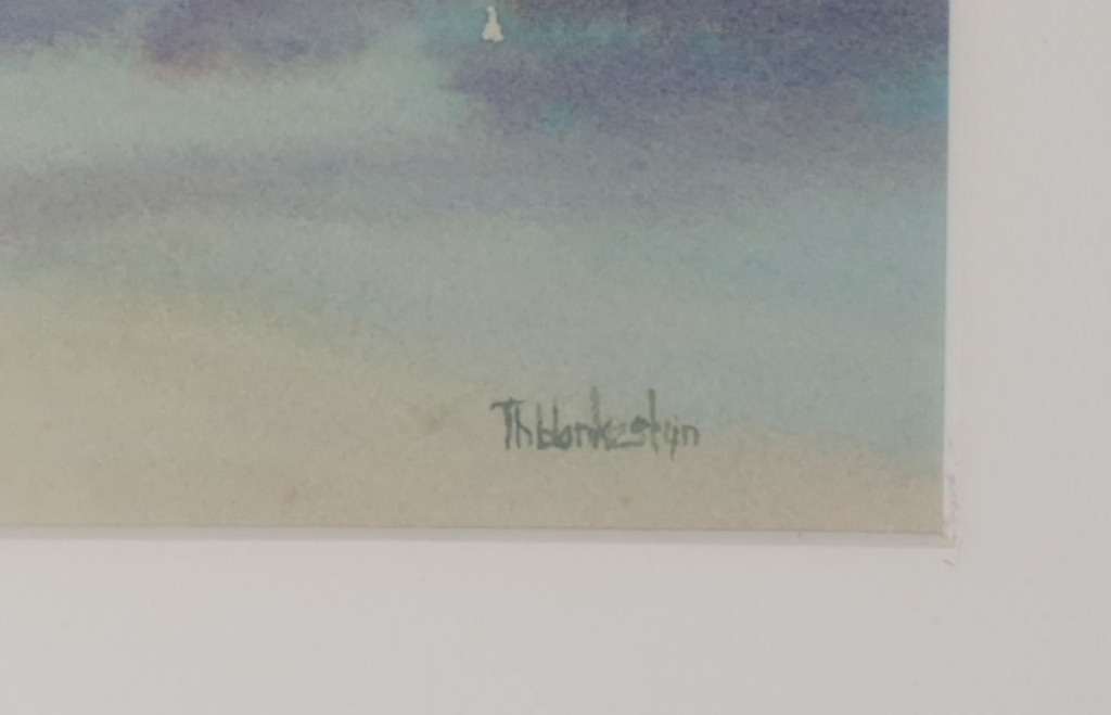 Theo Blankestijn: Aquarel, Avondrood - Ingelijst kopen? Bied vanaf 20!