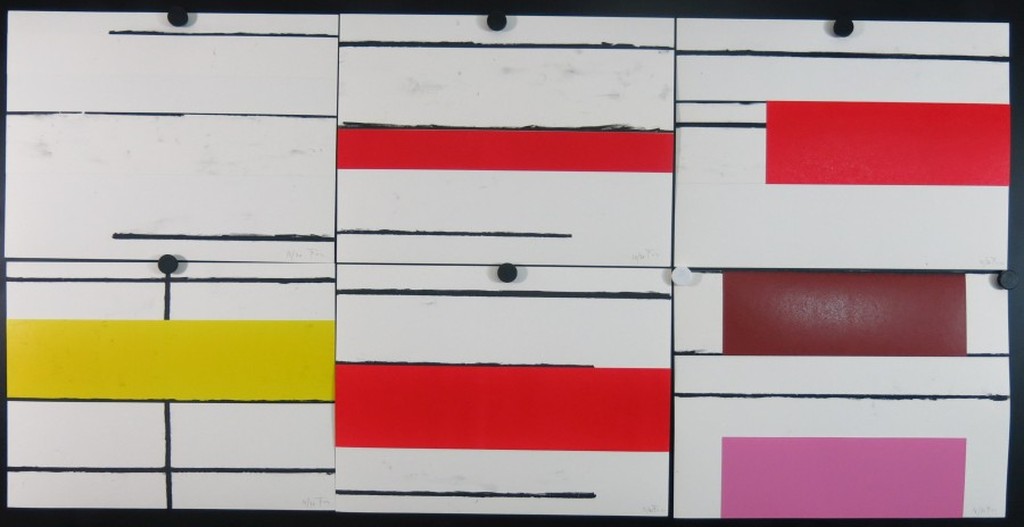 Piet Tuytel: 6x Litho en collage (set), Abstracte compositie verkocht voor € 360!