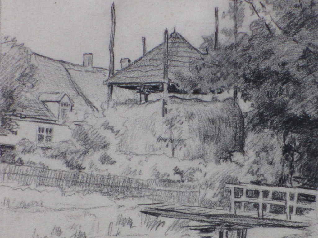 Monogram J.W., Boerderij aan Leyweg Loosduinen, Tekening kopen? Bied vanaf 1!