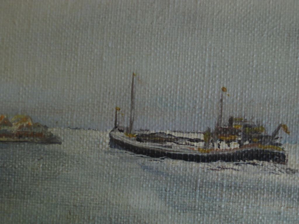 Mooi oud olieverf "binnenvaartschip op de IJssel bij Kampen" gesigneerd  kopen? Bied vanaf 1!