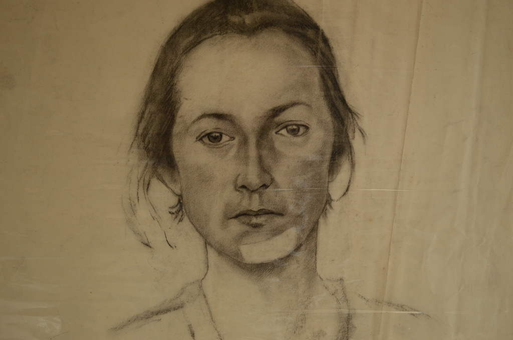 Hessel de Boer (1921-1003) vrouw-met-pleister-op-kin z.j. 64x50  kopen? Bied vanaf 50!