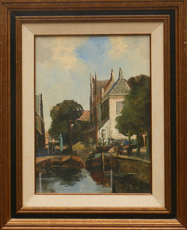 Adriaan Terhell: Gouache, Stadsgezicht kopen? Bied vanaf 195!