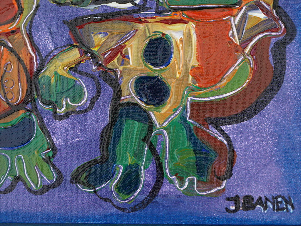 Jasper Banen : olieverf op board – Ontmoeting – gesigneerd & ingelijst – 2001 kopen? Bied vanaf 65!