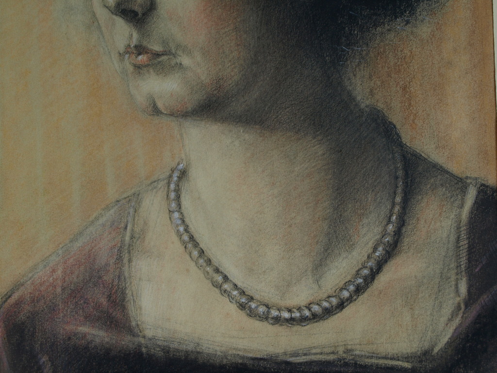 Elias Smalhout : Tekening , Bregtje met ketting – ca 1920  kopen? Bied vanaf 1!