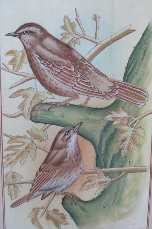 4x Handbeschilderd zijden doek: vogels kopen? Bied vanaf 1!