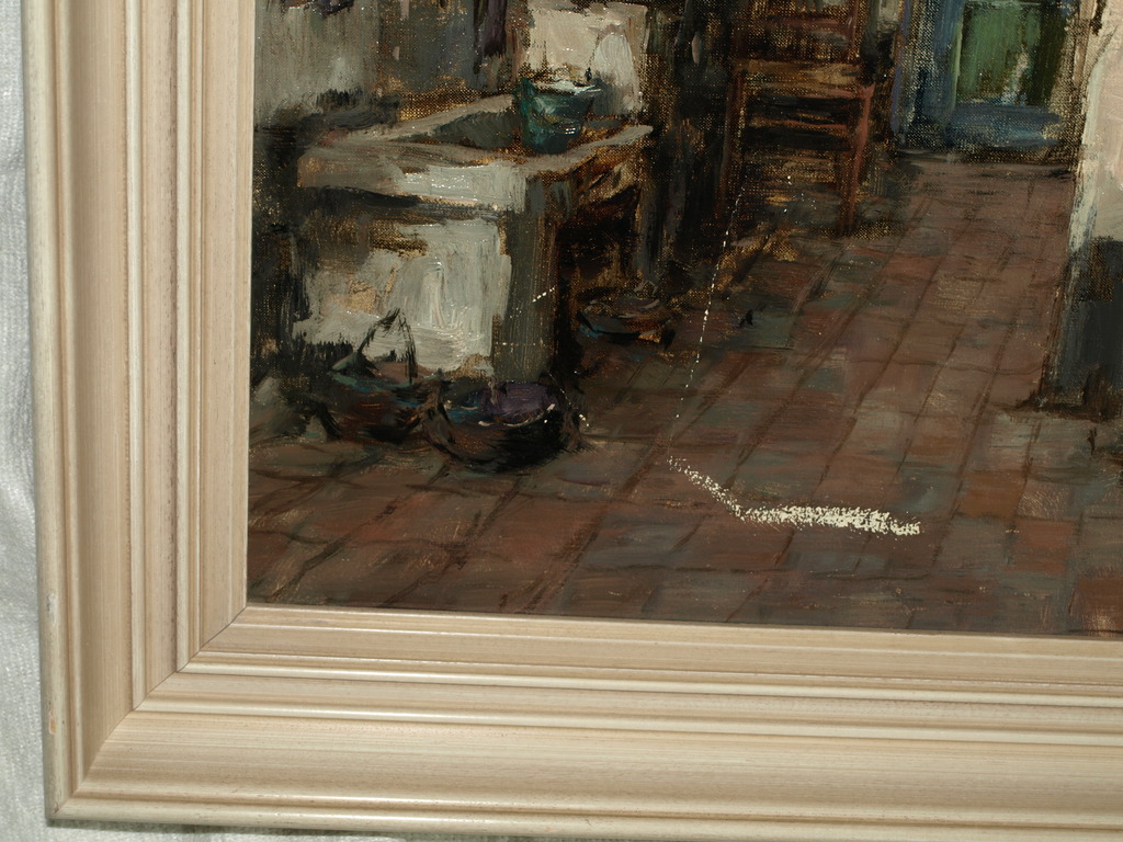 Theo van Oorschot : Olieverf op doek – Interieur – Ingelijst – ca 1950  kopen? Bied vanaf 150!
