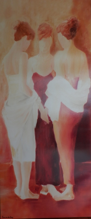 HANS van den BERG Giclee op LINNEN en HOUTEN frame HET GESPREK Handgesigneerd kopen? Bied vanaf 85!